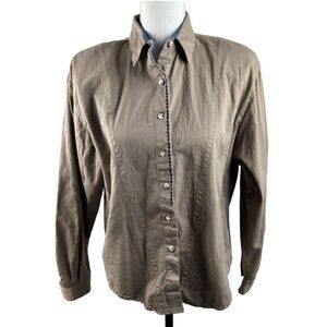 RoughRider By Circle T Women's Sz M Button Up Shirt Embroidery Western USA Vtg